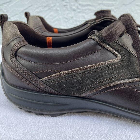 NWT ECCO Men's Brown Strike Tie Leather Suede Comfort Derby Shoes - Picture 7 of 10